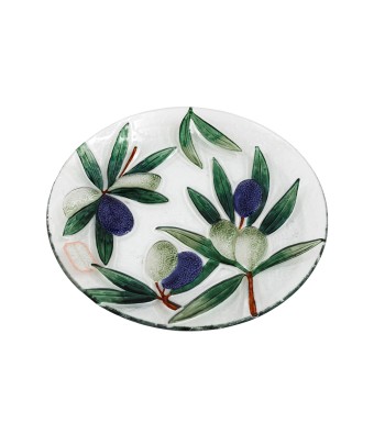 Olive Glass Plate 30cm