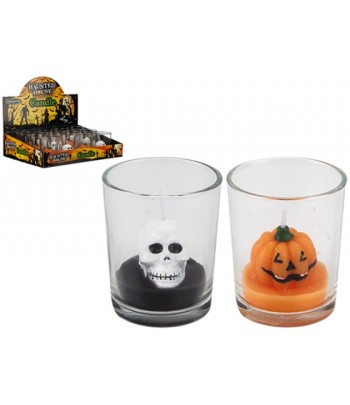 Pumpkin & Skull Candles in...