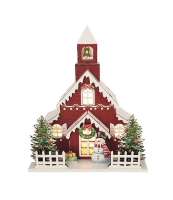 LED Christmas Church Red...