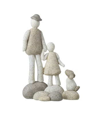 Stone Parent Child And Dog
