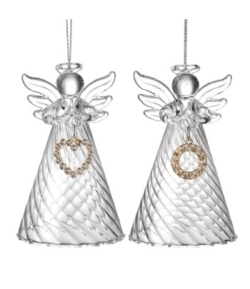 Glass Hanging Angel Holding...
