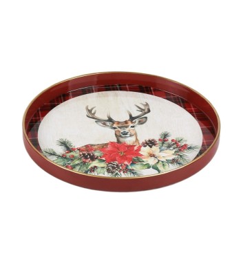 Round Reindeer Tray