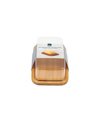 Butterdish With Bamboo Base