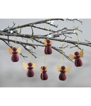 Set Of 6 Angels - Red