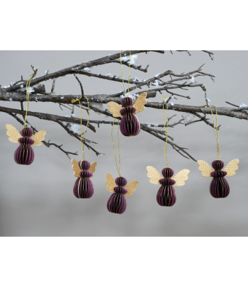 Set Of 6 Angels - Purple