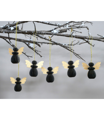 Set Of 6 Angels - Black
