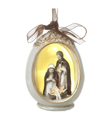 White Resin Led Nativity...