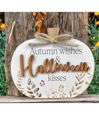 White Wooden Pumpkin Sign