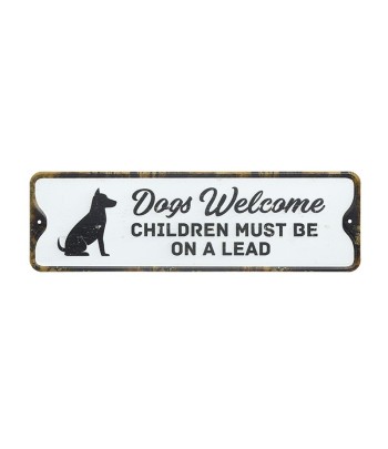 Dogs Welcome Metal Sign