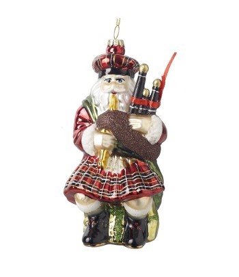 Glass Santa With Bagpipes