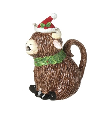 Highland Cow In Santa Hat...