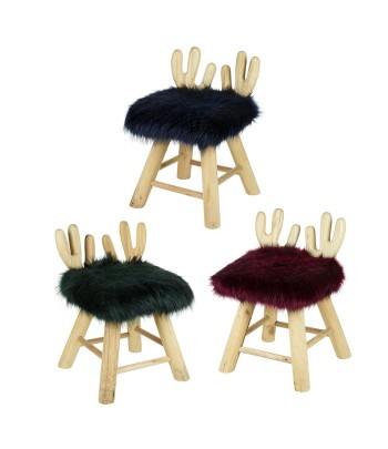 Fluffy Wooden Deer Chair (3...