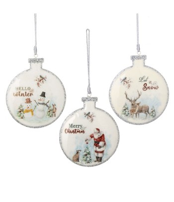 Hanging White Flat Bauble...
