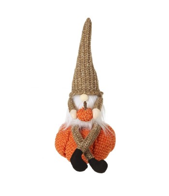 Knitted Gonk On Pumpkin