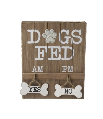 Dogs Fed Wooden Yes - No Sign
