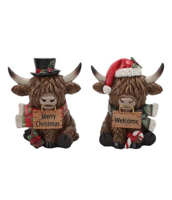 Christmas Highland Cow 14cm...