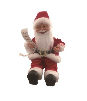 Musical Sitting Santa 30cm
