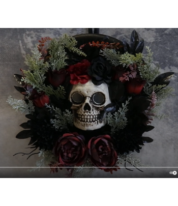 LED Halloween Wreath With...