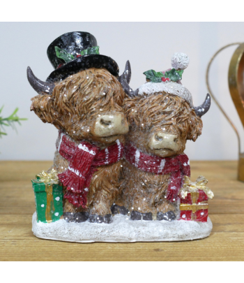 Festive Highland Cows