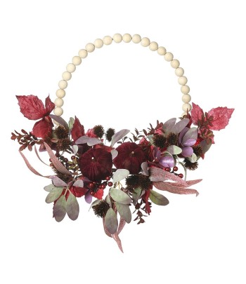 Half Red Leaf Wreath With...