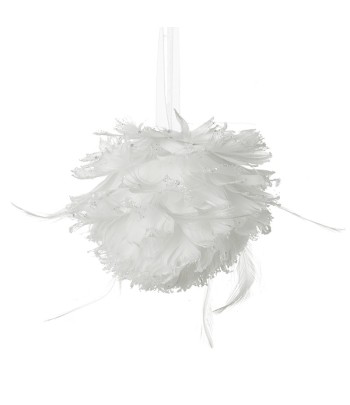 White Feather Ball Hanger