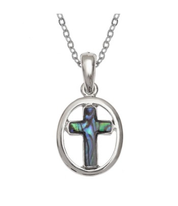 Natural oval cross necklace
