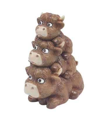 Brown Highland Cow Pile of 3