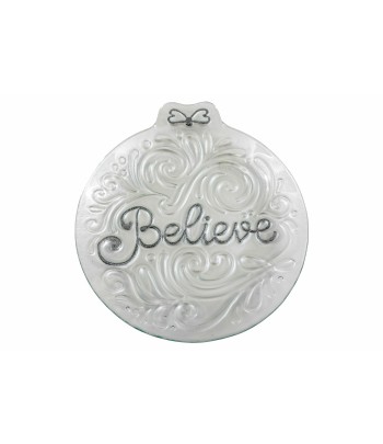 Believe Glass Plate Silver...