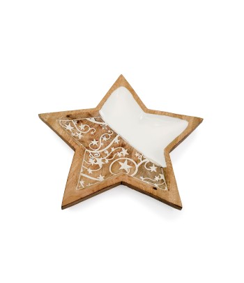 Wood & White Star Decoration