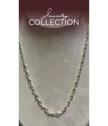 Silver Oval Links Chain 16"