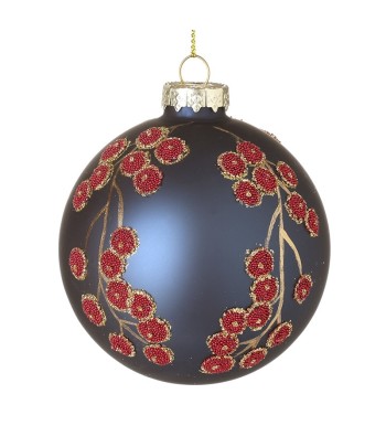 Blue Bauble With Red & Gold...
