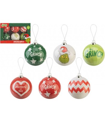 Grinch Baubles Set of 6