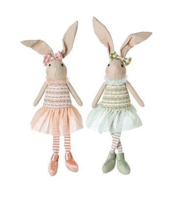 Pink & Blue Sitting Rabbits...