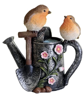 2 Robbins On Watering Cans