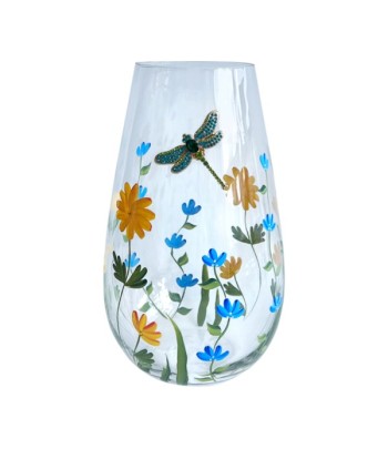 Oval Vase Blue & Yellow...