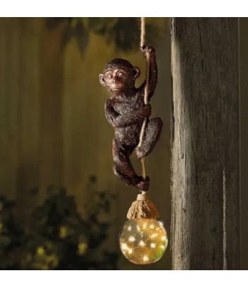 Solar Figurine Monkey On Rope!