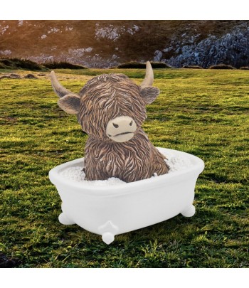Highland Cow Soaking In Bath