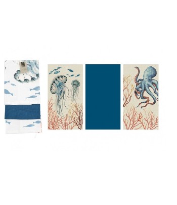 Pack Of 3 Ocean Tea Towels