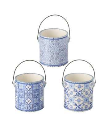 Blue Ceramic Pots With...
