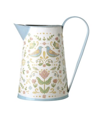Folk Art Print Metal Jug