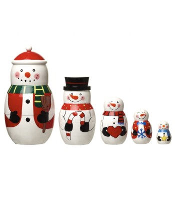 Wooden Nesting Snowman Set