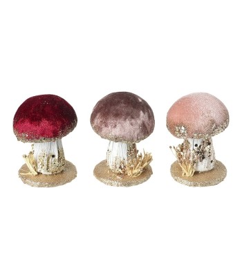 Velvet Mushroom Set Of 3