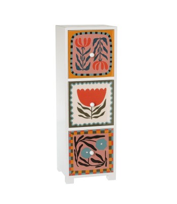 Floral 3-Drawer Mini Cabinet