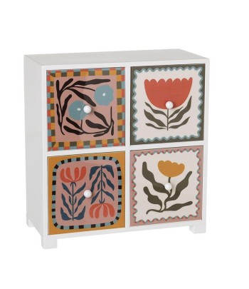 Floral 4 Drawer Mini Cabinet