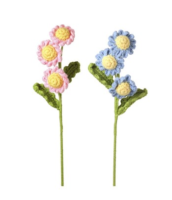 Knitted Blue & Pink Flower...