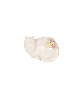 Porcelain Cat with Flowers...