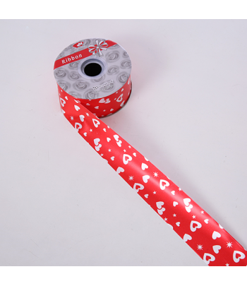 Ribbon Red With White Hearts