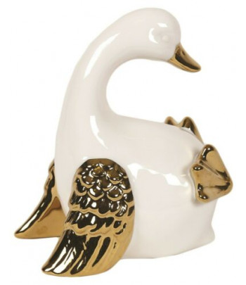 White & Gold Porcelain Duck