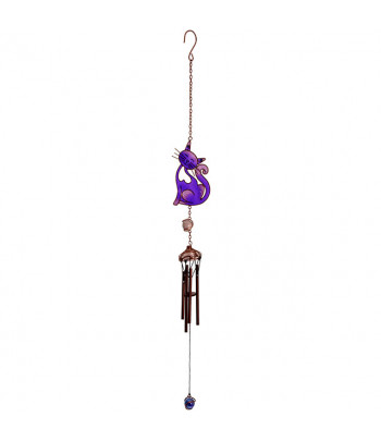 Purple Slinky Cat Windchime