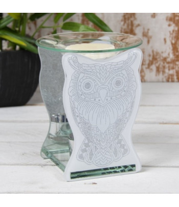 Owl Glass Oil Burner 17cm